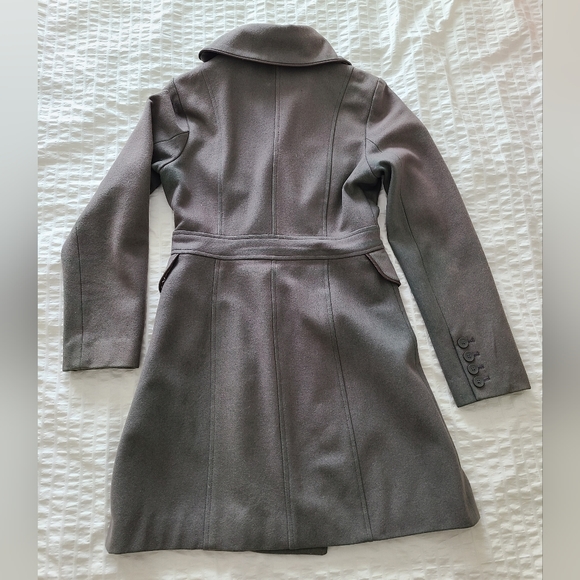 Gray Women's Tulle Pea Coat Size S - Picture 2 of 7